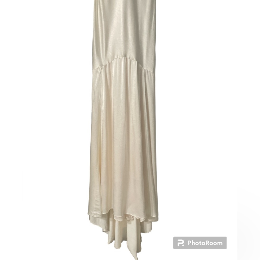 Lulu's Ivory Satin Slip Mermaid Gown - Picture 8 of 16